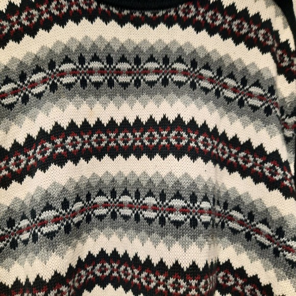 VTG GEOFFREY BEENE MENS XL WINTER HOLIDAY GOLF KNIT MULTICOLOR PULLOVER SWEATER - Picture 3 of 7